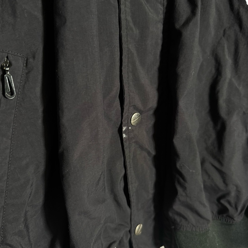 Vintage Nike Men's XL Bomber Jacket Black Striped 90s Y2K Skater Snap Grunge - Picture 6 of 7